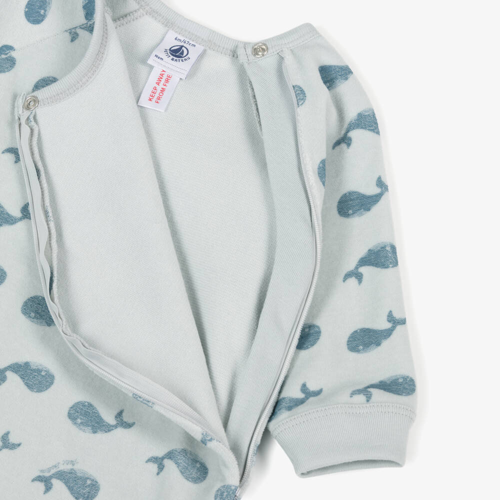 Petit Bateau-Boys Blue Whale Sleep Suit | Childrensalon Outlet