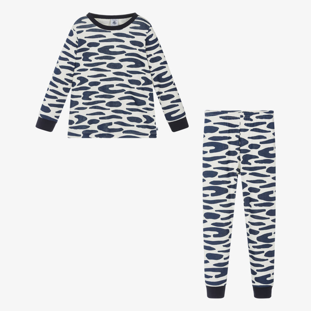Petit Bateau-Boys Blue Zebra Nightwear Set | Childrensalon Outlet