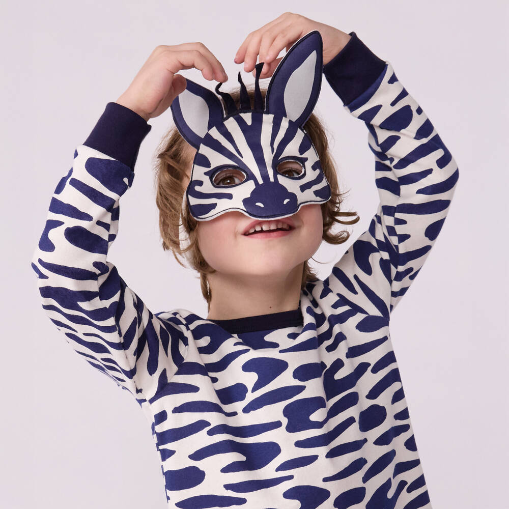 Petit Bateau-Boys Blue Zebra Nightwear Set | Childrensalon Outlet