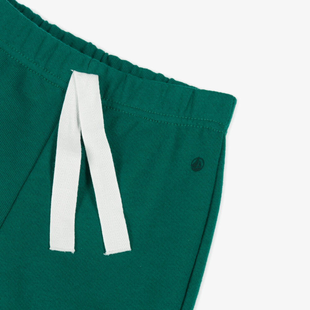 Petit Bateau-Boys Bright Green Organic Cotton Joggers | Childrensalon Outlet