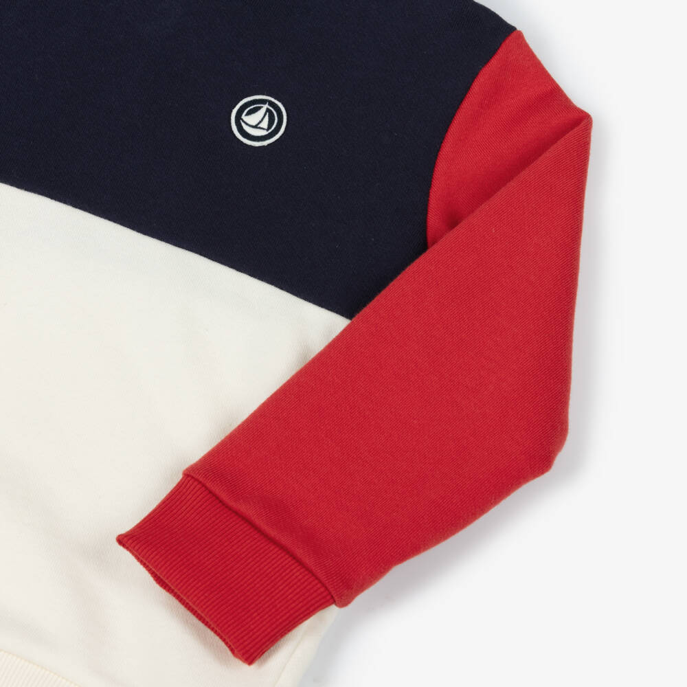 Petit Bateau-Boys Colourblock Cotton Hoodie | Childrensalon Outlet