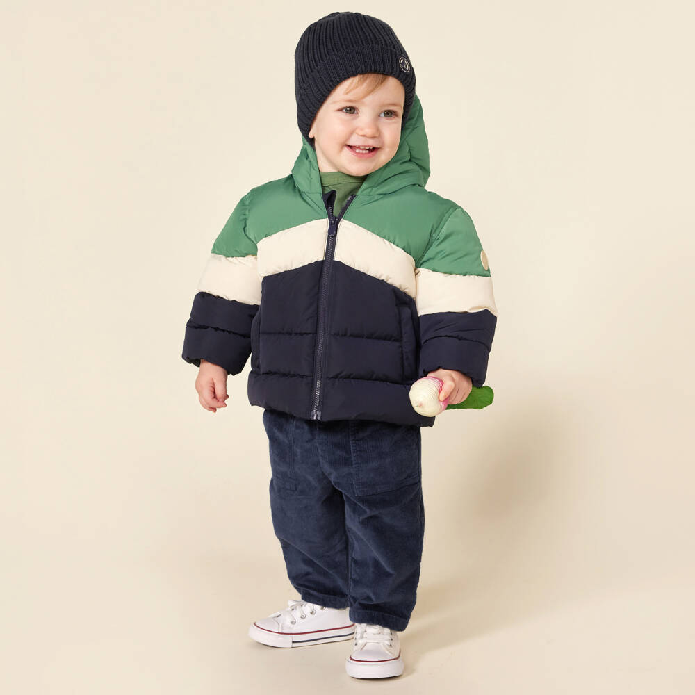 Petit Bateau-Boys Colourblock Puffer Coat | Childrensalon Outlet