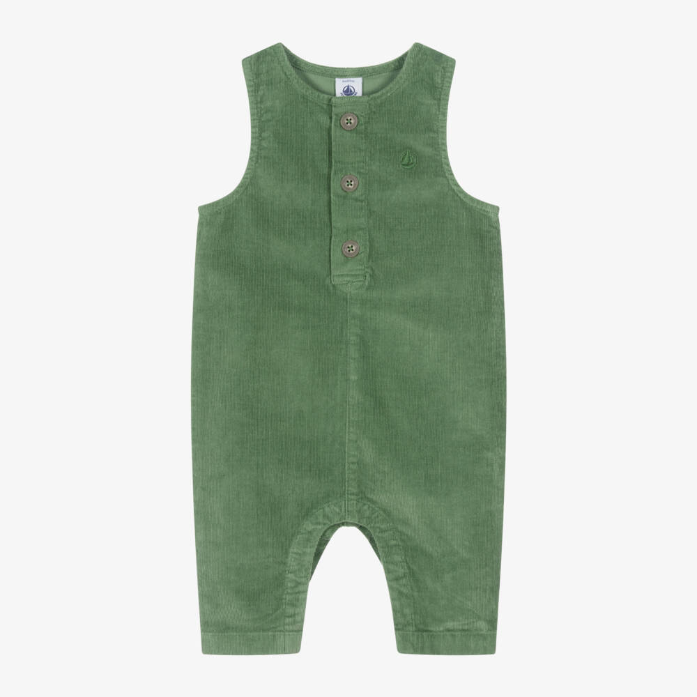 Petit Bateau-Boys Corduroy Green Overalls | Childrensalon Outlet
