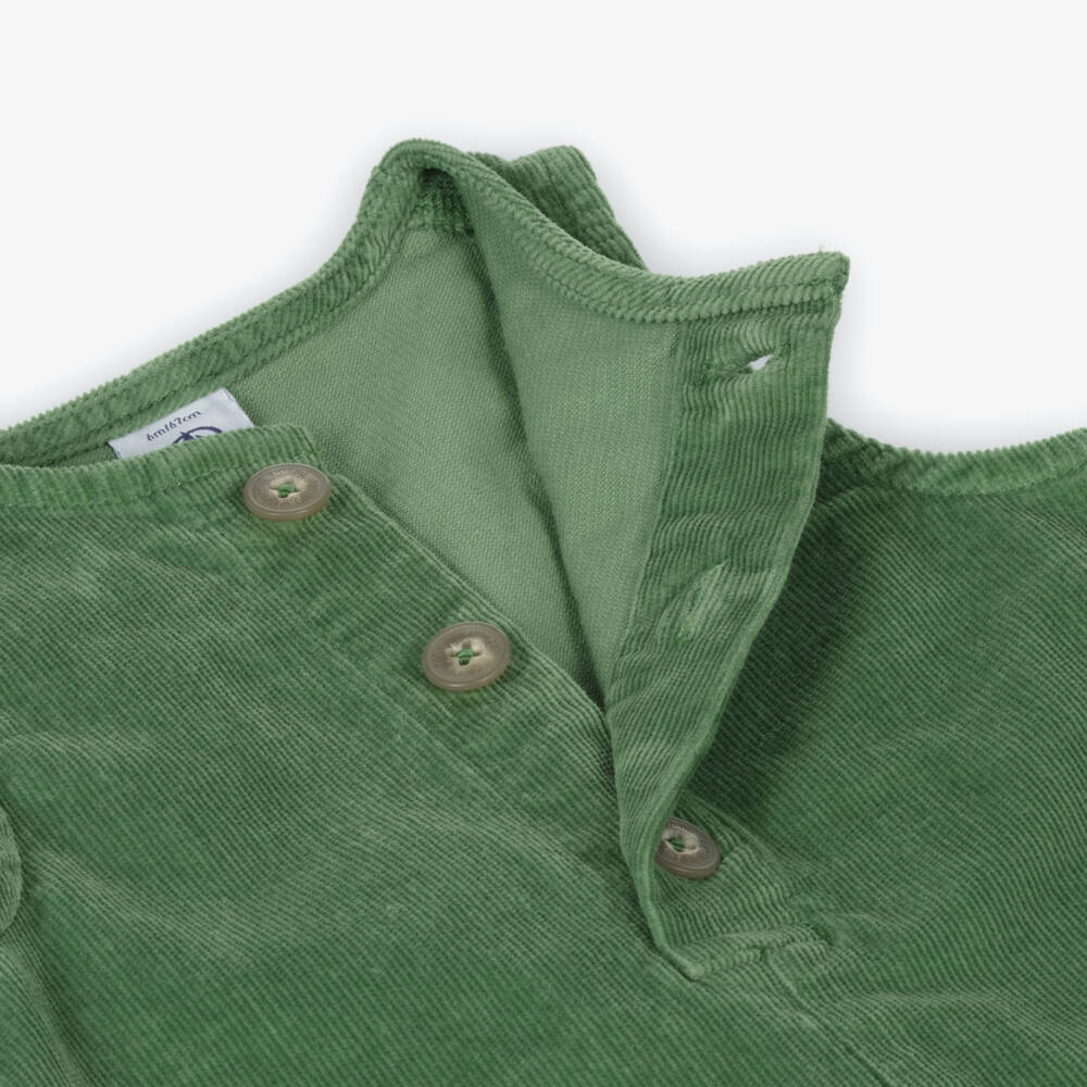Petit Bateau-Boys Corduroy Green Overalls | Childrensalon Outlet