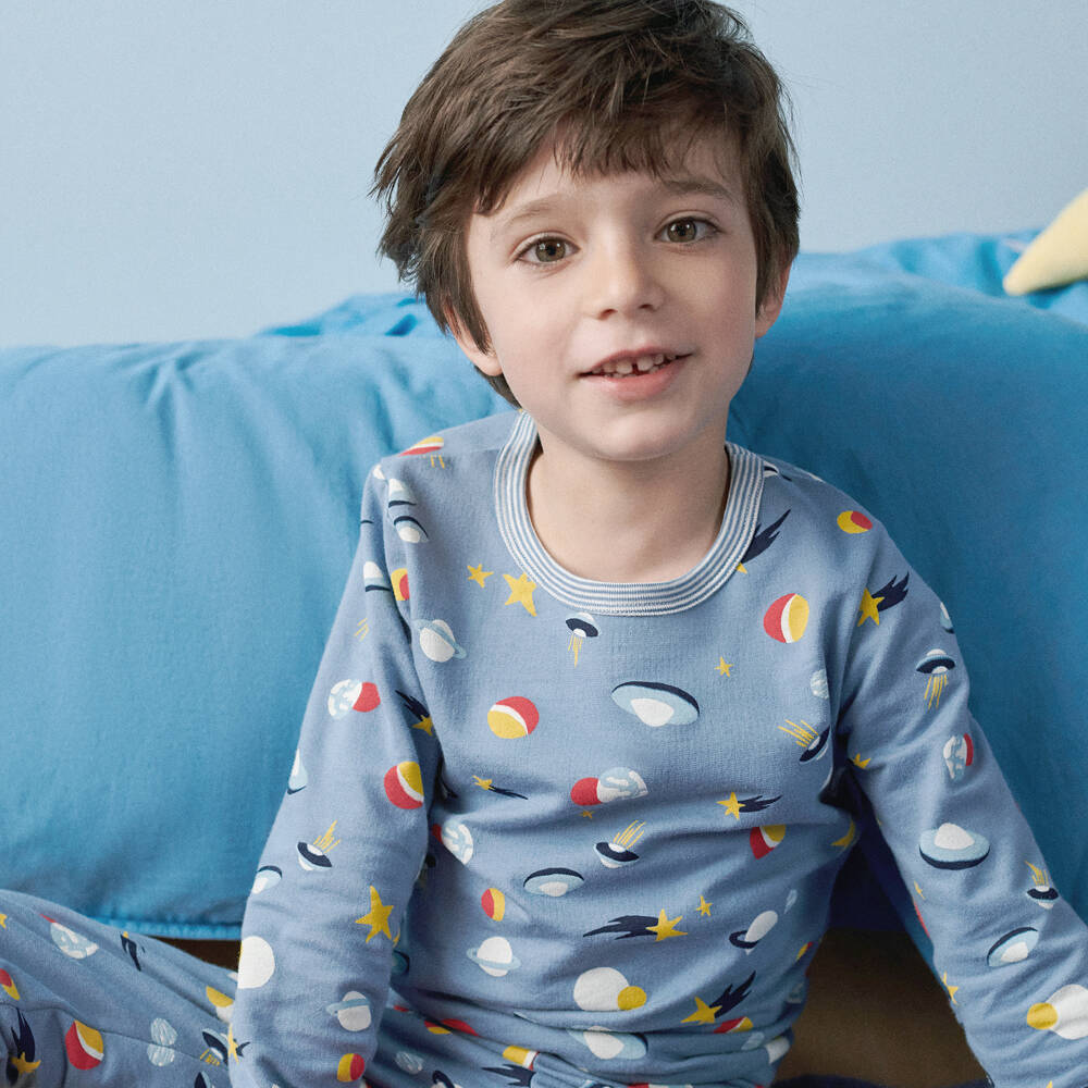 Petit Bateau-Boys Cosmic Blue Glow Pyjamas | Childrensalon Outlet