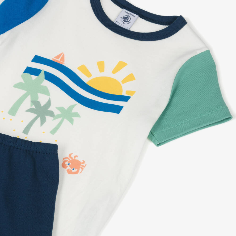Petit Bateau-Хлопковая синяя пижама для мальчиков | Childrensalon Outlet