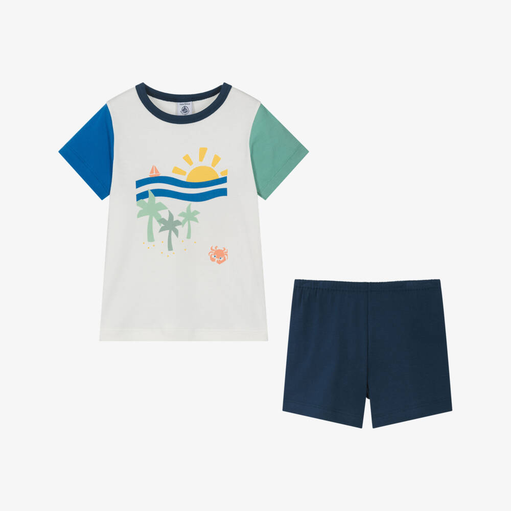 Petit Bateau-Хлопковая синяя пижама для мальчиков | Childrensalon Outlet