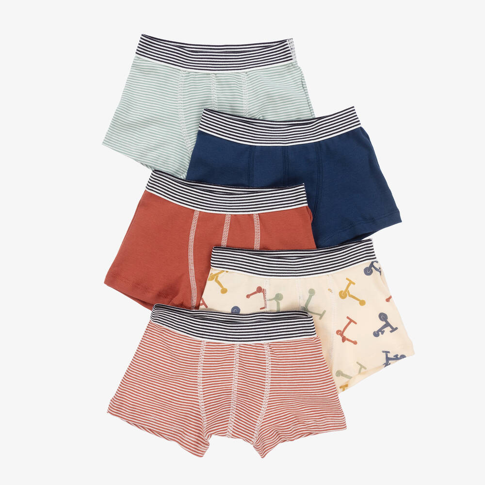 Petit Bateau-Boys Cotton Jersey Boxer Shorts (5 Pack) | Childrensalon Outlet