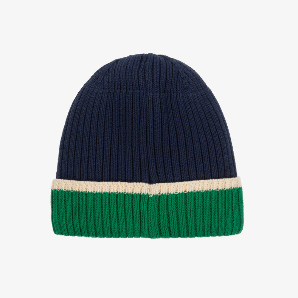 Petit Bateau-Boys Cozy Blue Organic Beanie | Childrensalon Outlet