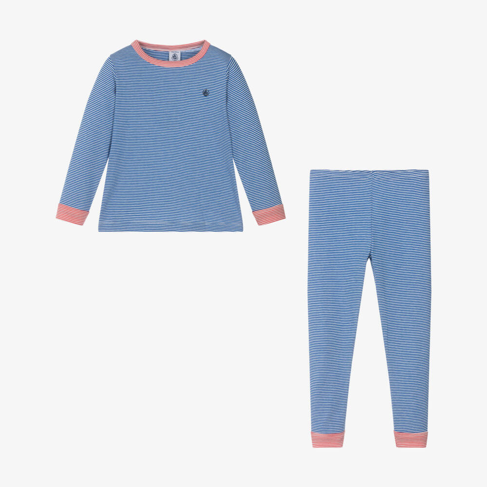 Petit Bateau-Boys Cozy Blue Sleep Set | Childrensalon Outlet