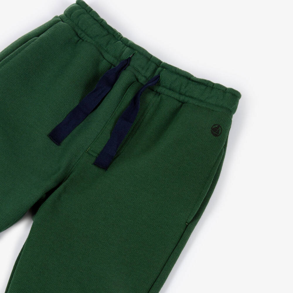 Petit Bateau-Boys Green Cotton Joggers | Childrensalon Outlet