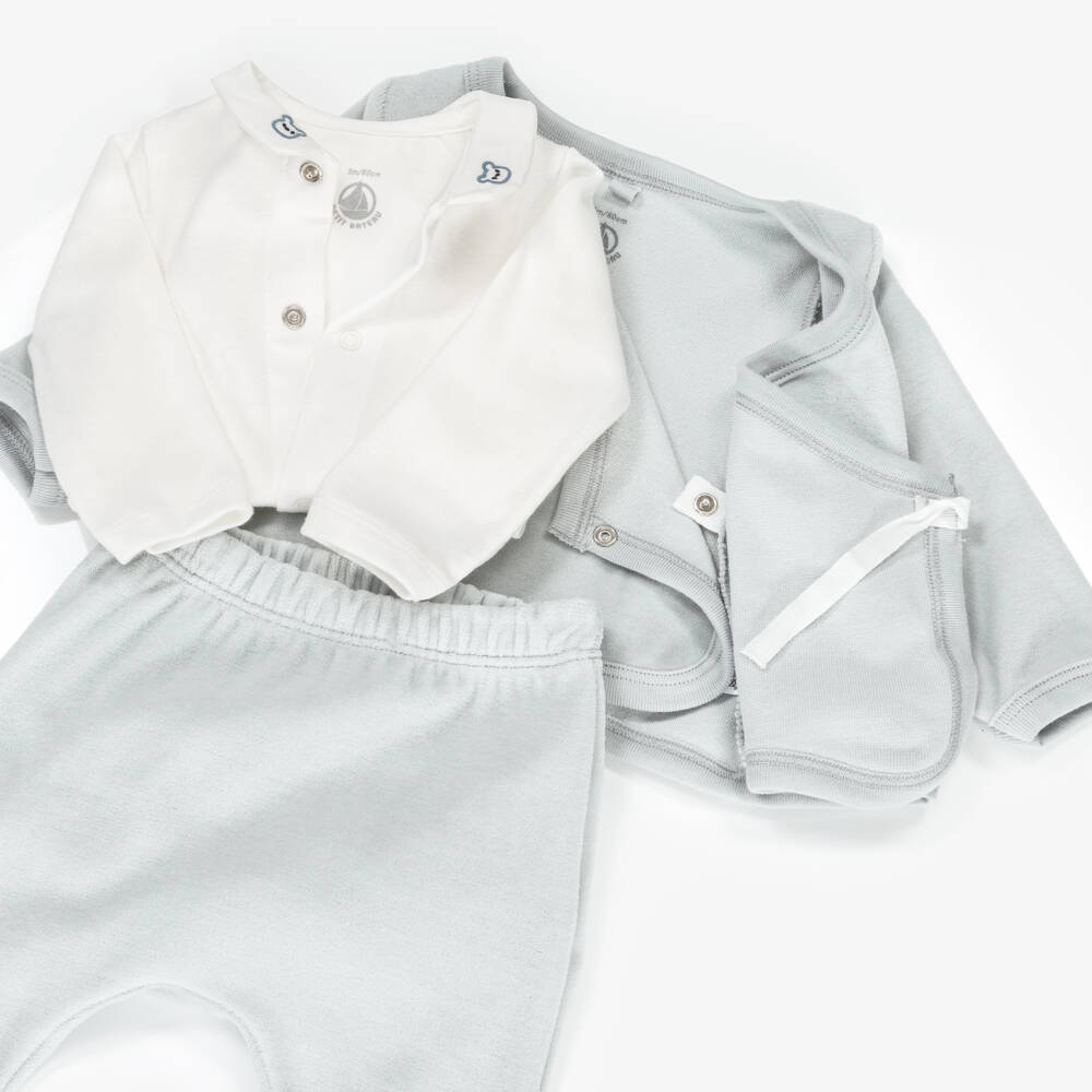 Petit Bateau-Boys Green Trouser Outfit Trio | Childrensalon Outlet