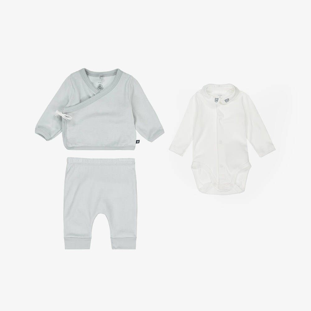Petit Bateau-Boys Green Trouser Outfit Trio | Childrensalon Outlet