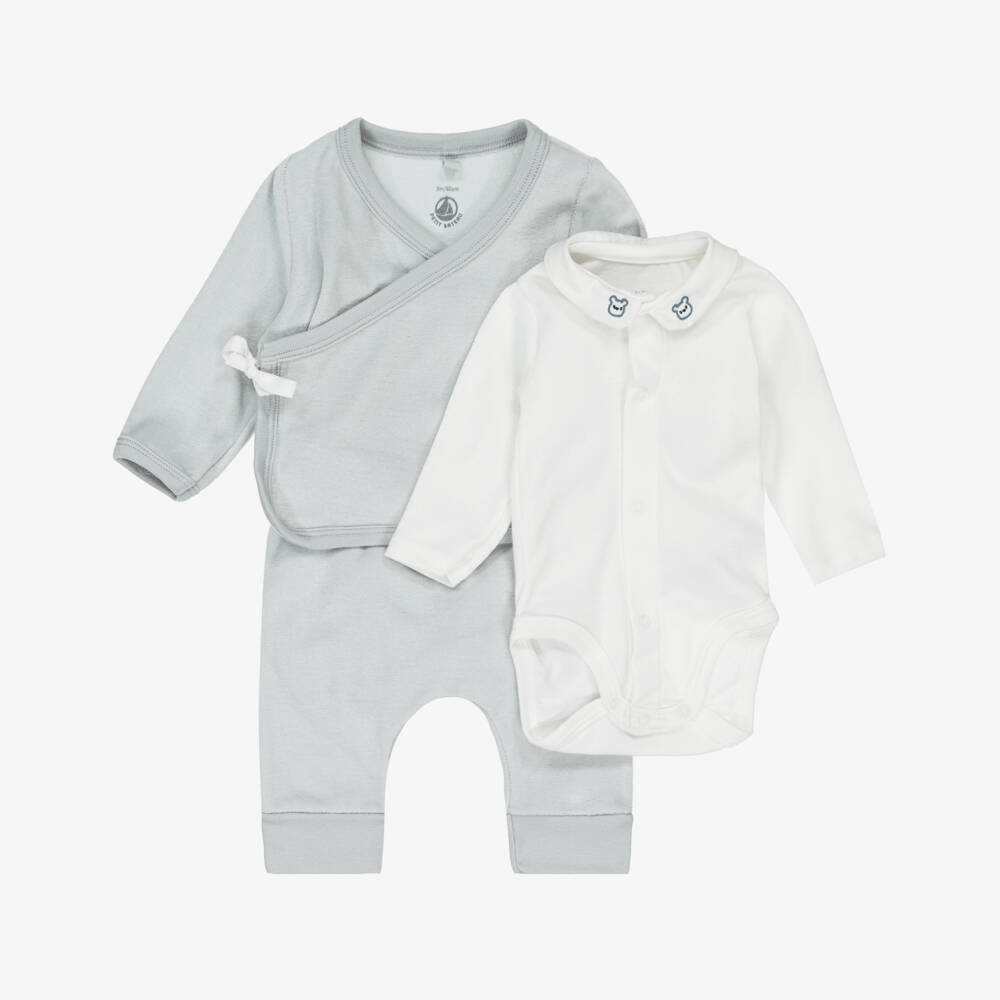 Petit Bateau-Boys Green Trouser Outfit Trio | Childrensalon Outlet