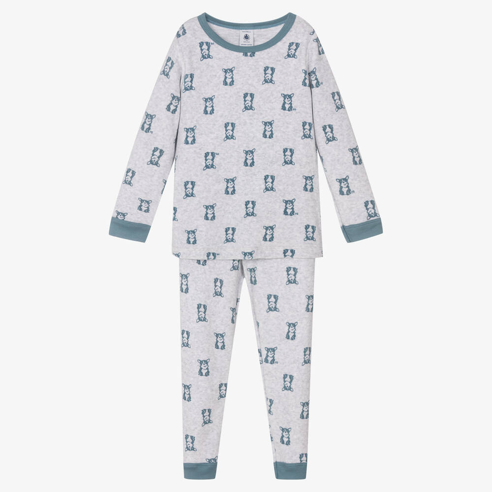 Petit Bateau - Pyjama gris et bleu Garçon | Childrensalon