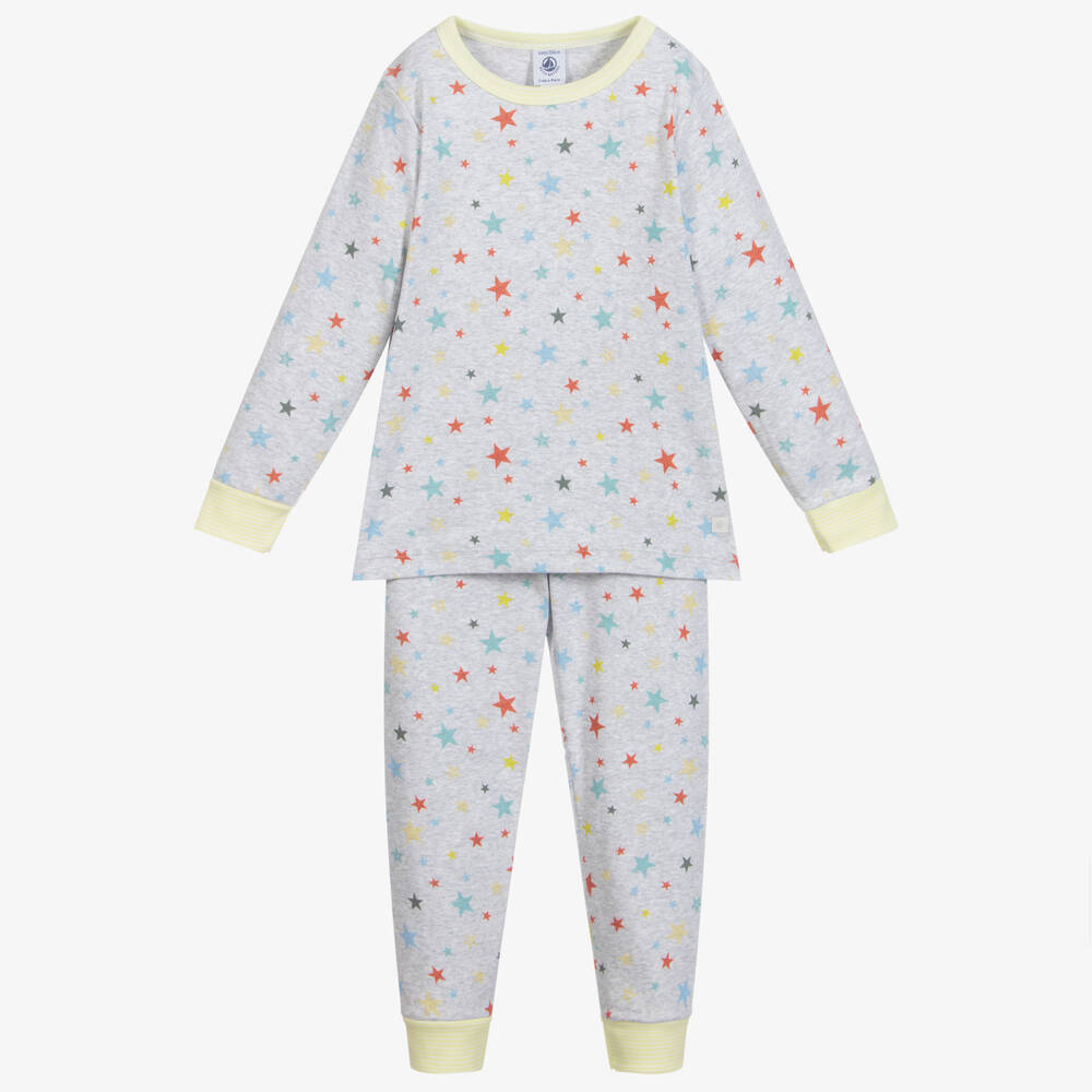 Petit Bateau - Grauer Baumwoll-Pyjama (J) | Childrensalon