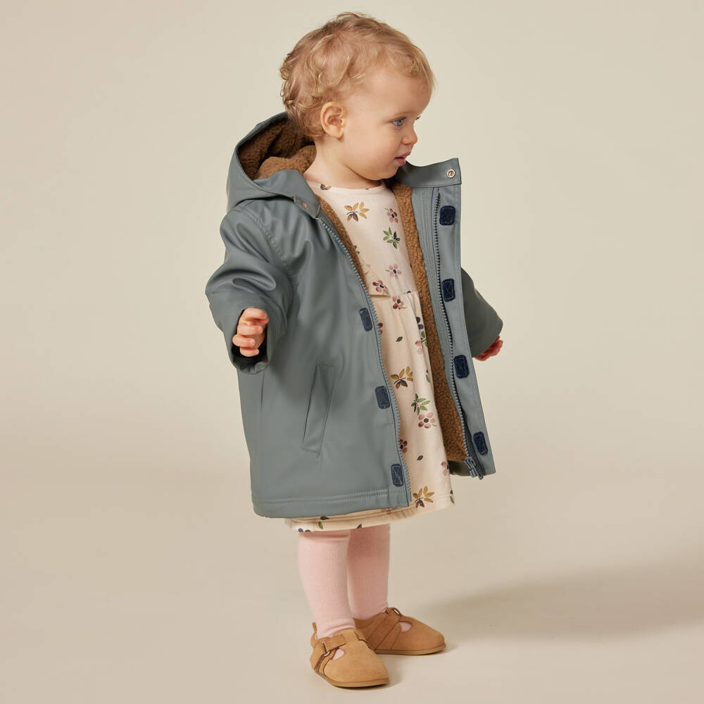 Petit Bateau-Boys Grey Fleece-Lined Raincoat | Childrensalon Outlet