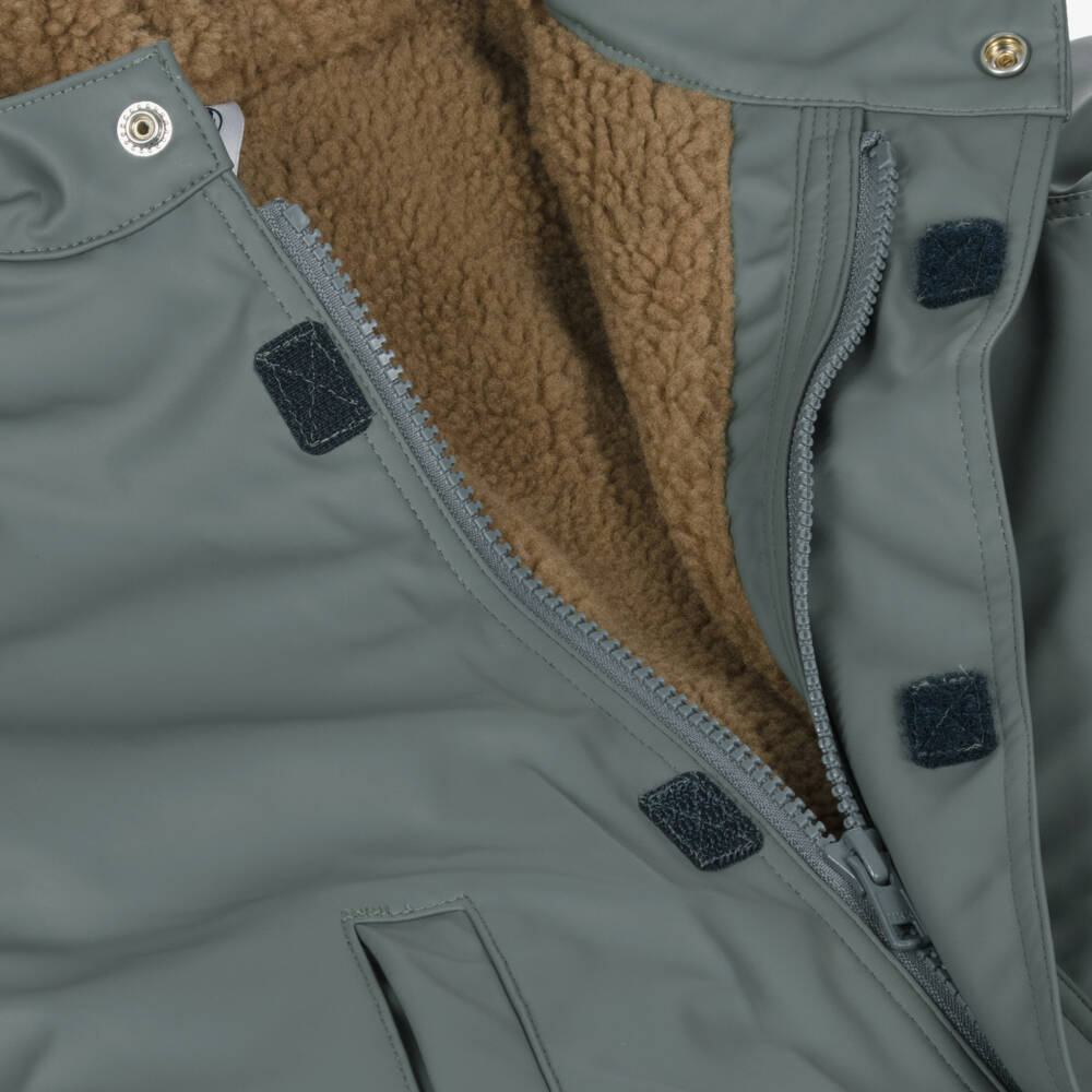 Petit Bateau-Boys Grey Fleece-Lined Raincoat | Childrensalon Outlet