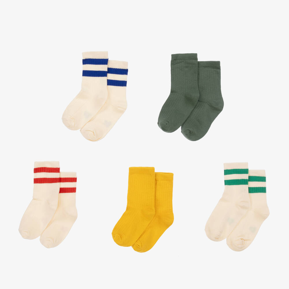 Petit Bateau-Boys Ivory 5-Pack Ankle Socks | Childrensalon Outlet