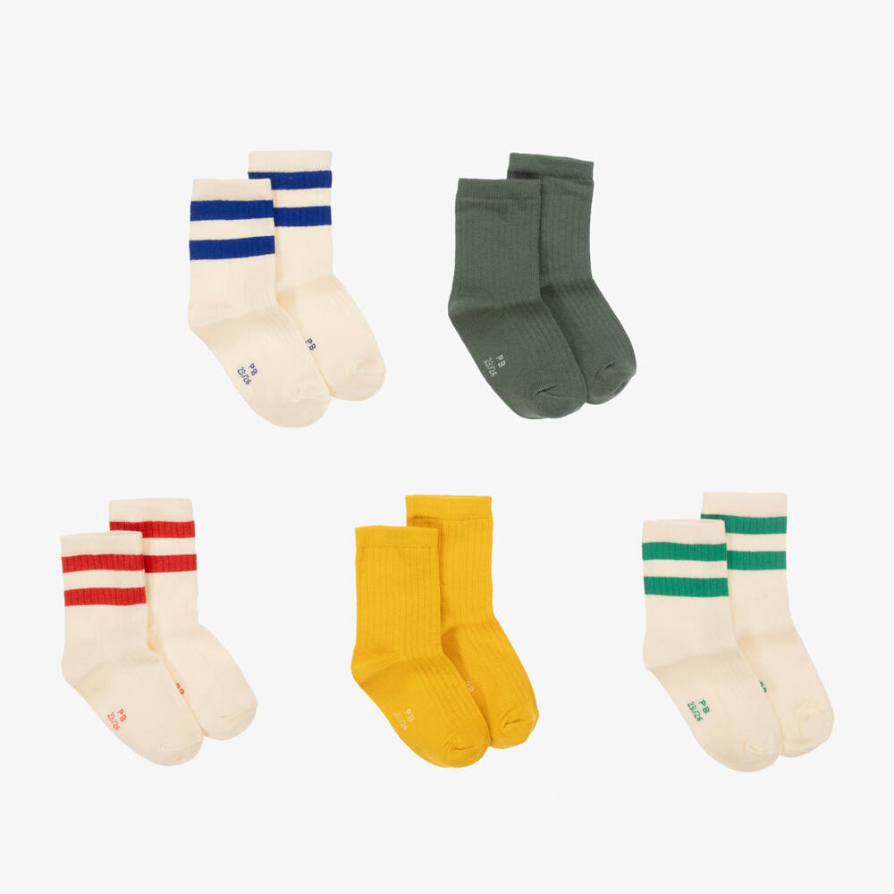 Petit Bateau-Boys Ivory 5-Pack Ankle Socks | Childrensalon Outlet