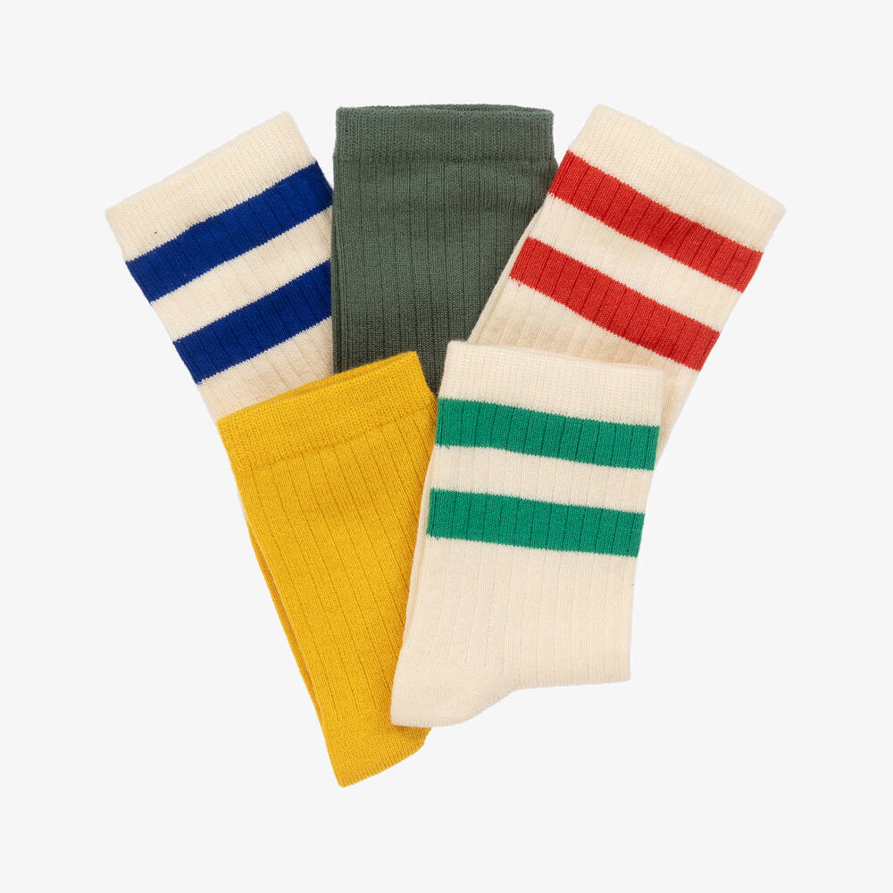 Petit Bateau-Boys Ivory 5-Pack Ankle Socks | Childrensalon Outlet
