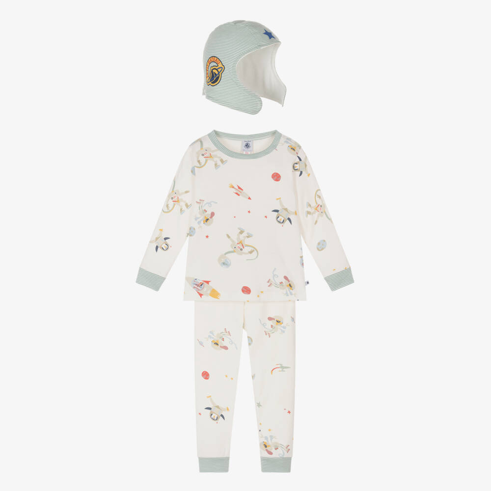 Petit Bateau-Boys Ivory Astronaut Sleep Set | Childrensalon Outlet