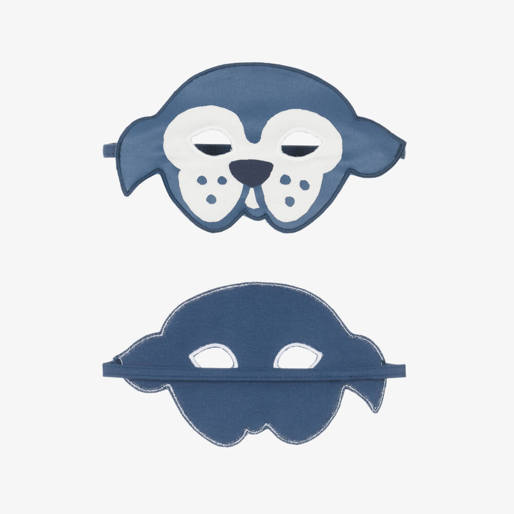Petit Bateau-Boys Ivory & Blue Dog Print Pyjamas with Mask | Childrensalon Outlet