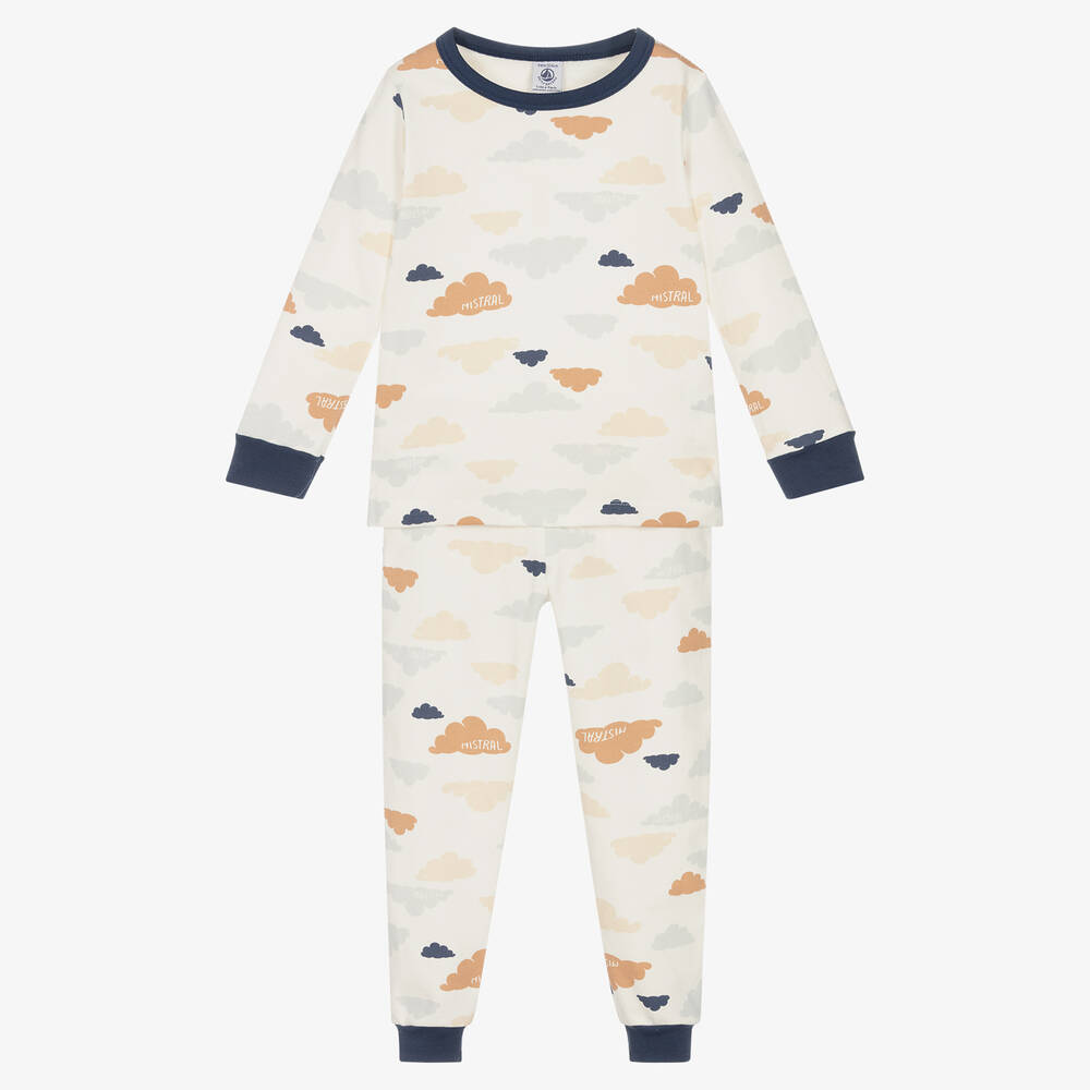Petit Bateau - Boys Ivory Cloud Cotton Pyjamas | Childrensalon