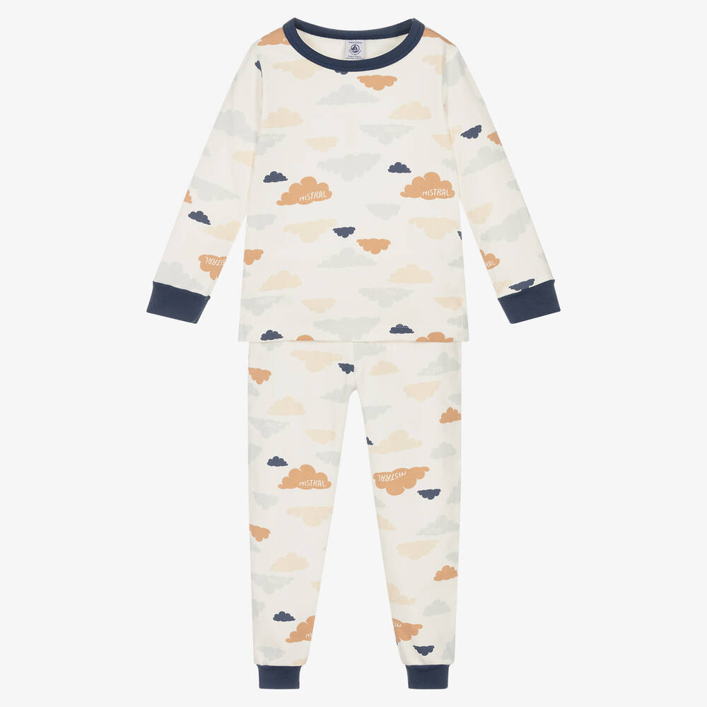Petit Bateau Boys Ivory Cloud Cotton Pyjamas Childrensalon Outlet