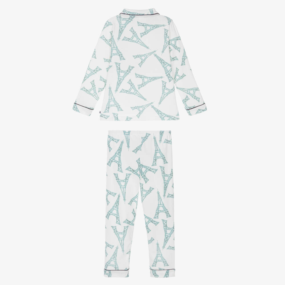 Petit Bateau-Boys Ivory Cotton Eiffel Tower Pyjamas | Childrensalon Outlet
