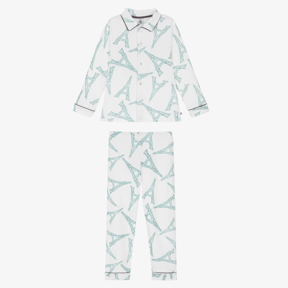 Petit Bateau-Boys Ivory Cotton Eiffel Tower Pyjamas | Childrensalon Outlet