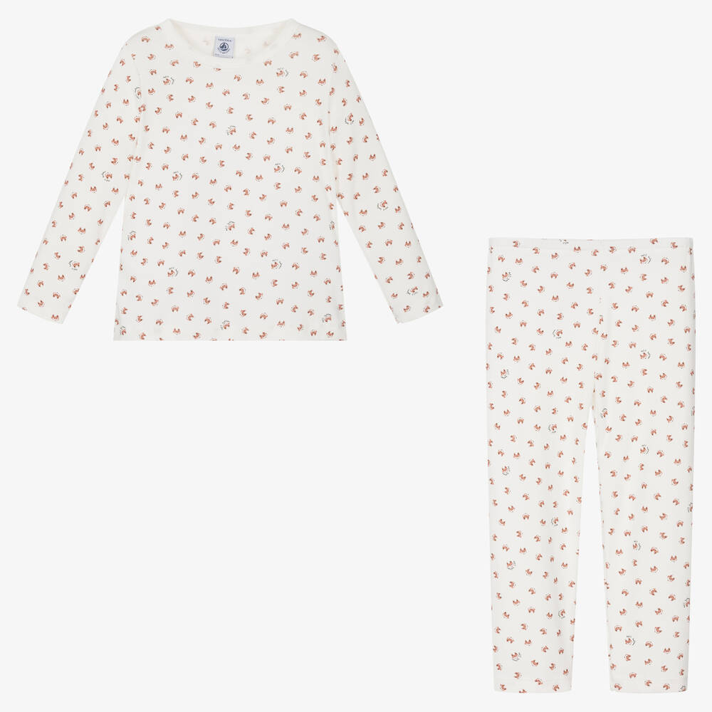 Petit Bateau-Кремовая хлопковая пижама с лисами | Childrensalon Outlet