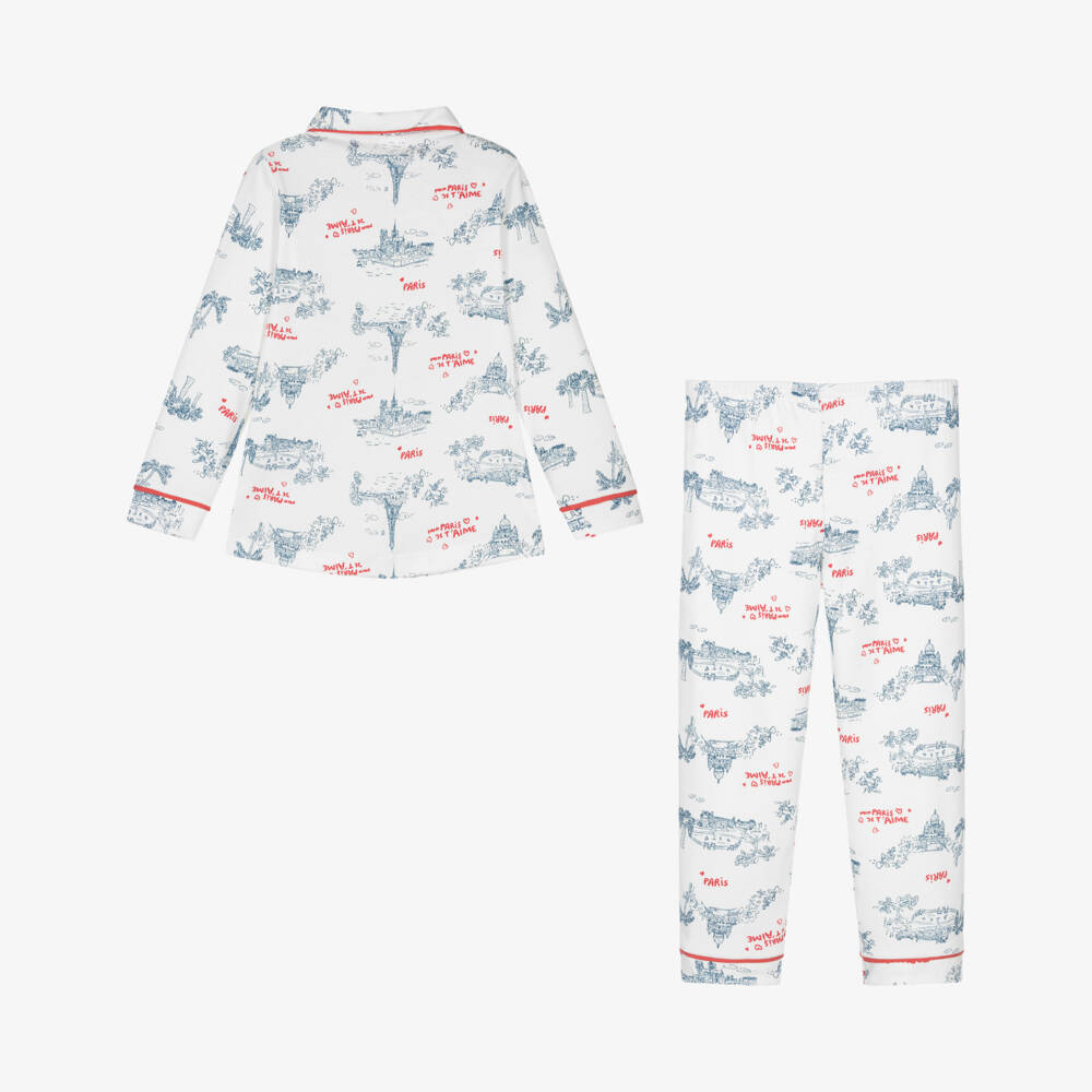 Petit Bateau-ملابس نوم باريسية قطنية عاجية للأولاد | Childrensalon Outlet