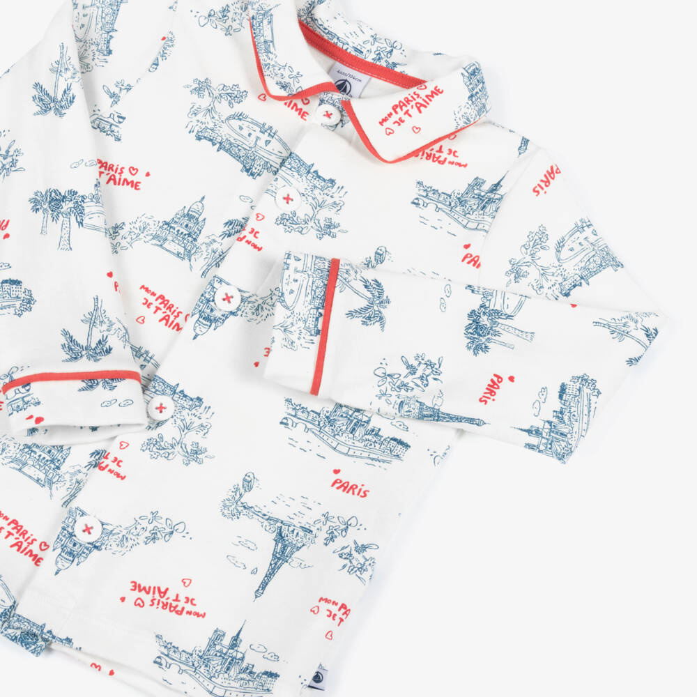 Petit Bateau-ملابس نوم باريسية قطنية عاجية للأولاد | Childrensalon Outlet