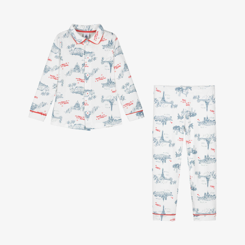 Petit Bateau-ملابس نوم باريسية قطنية عاجية للأولاد | Childrensalon Outlet