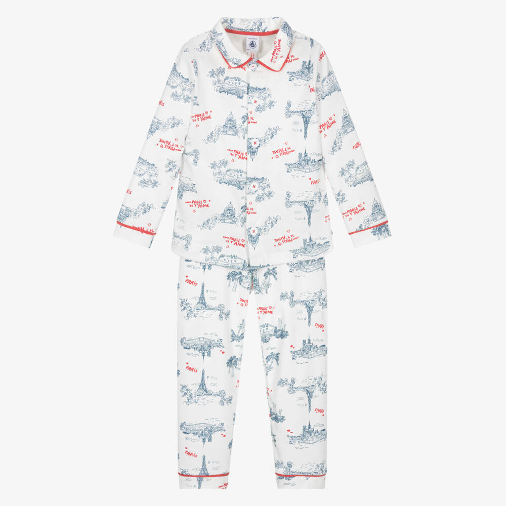 Petit Bateau-Boys Ivory Cotton Paris Sleepwear | Childrensalon Outlet