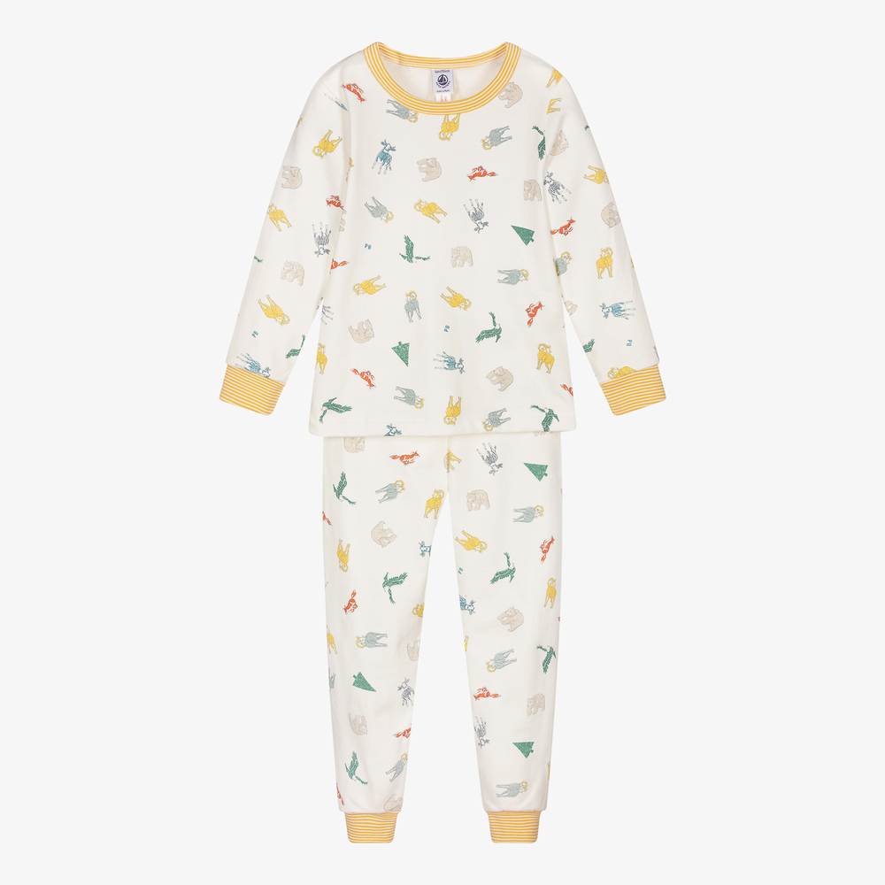 Petit Bateau - Pyjama ivoire en coton Garçon | Childrensalon