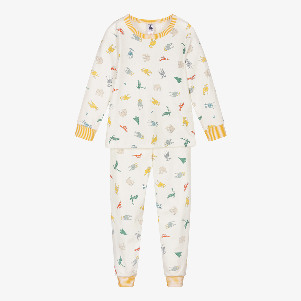 Petit Bateau - Boys Ivory Cotton Pyjamas | Childrensalon