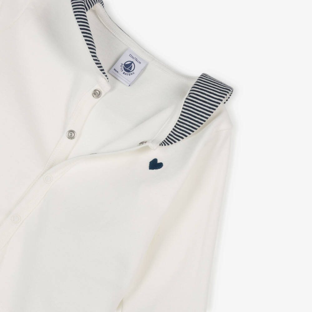 Petit Bateau-Boys Ivory Cotton Pyjamas with Sailor Collar | Childrensalon Outlet