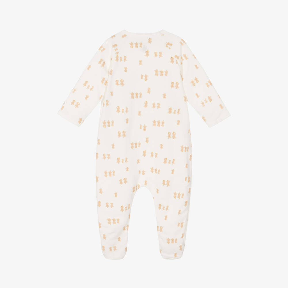 Petit Bateau-Boys Ivory Cotton Sleepsuit | Childrensalon Outlet