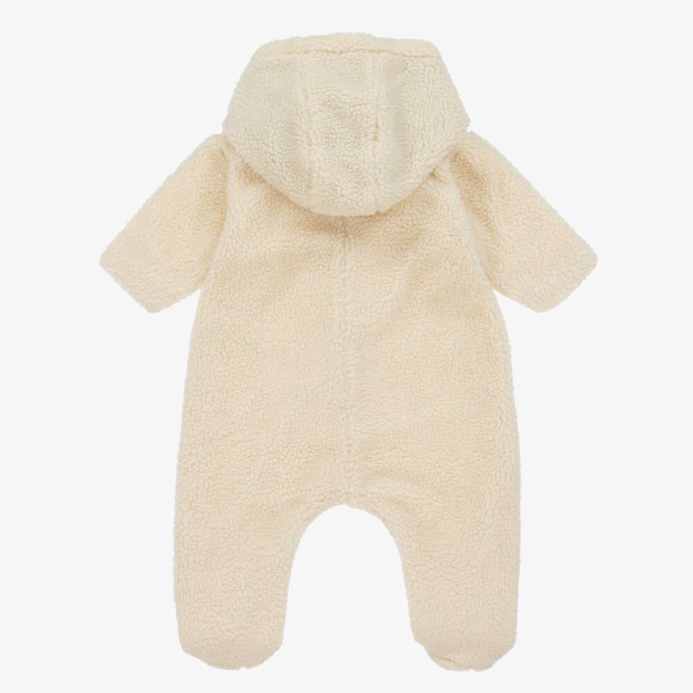 Petit Bateau-Boys Ivory Fleece Pramsuit | Childrensalon Outlet