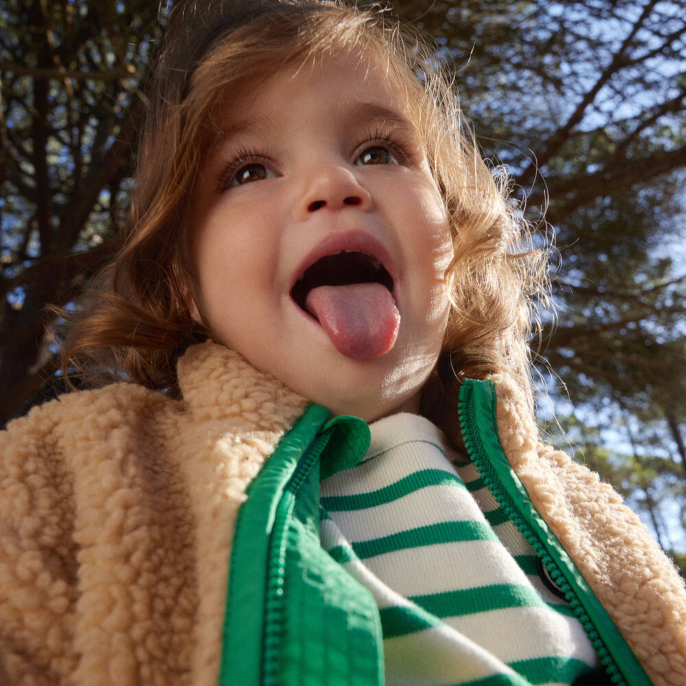 Petit Bateau-Boys Ivory & Green Stripe Cotton Top | Childrensalon Outlet