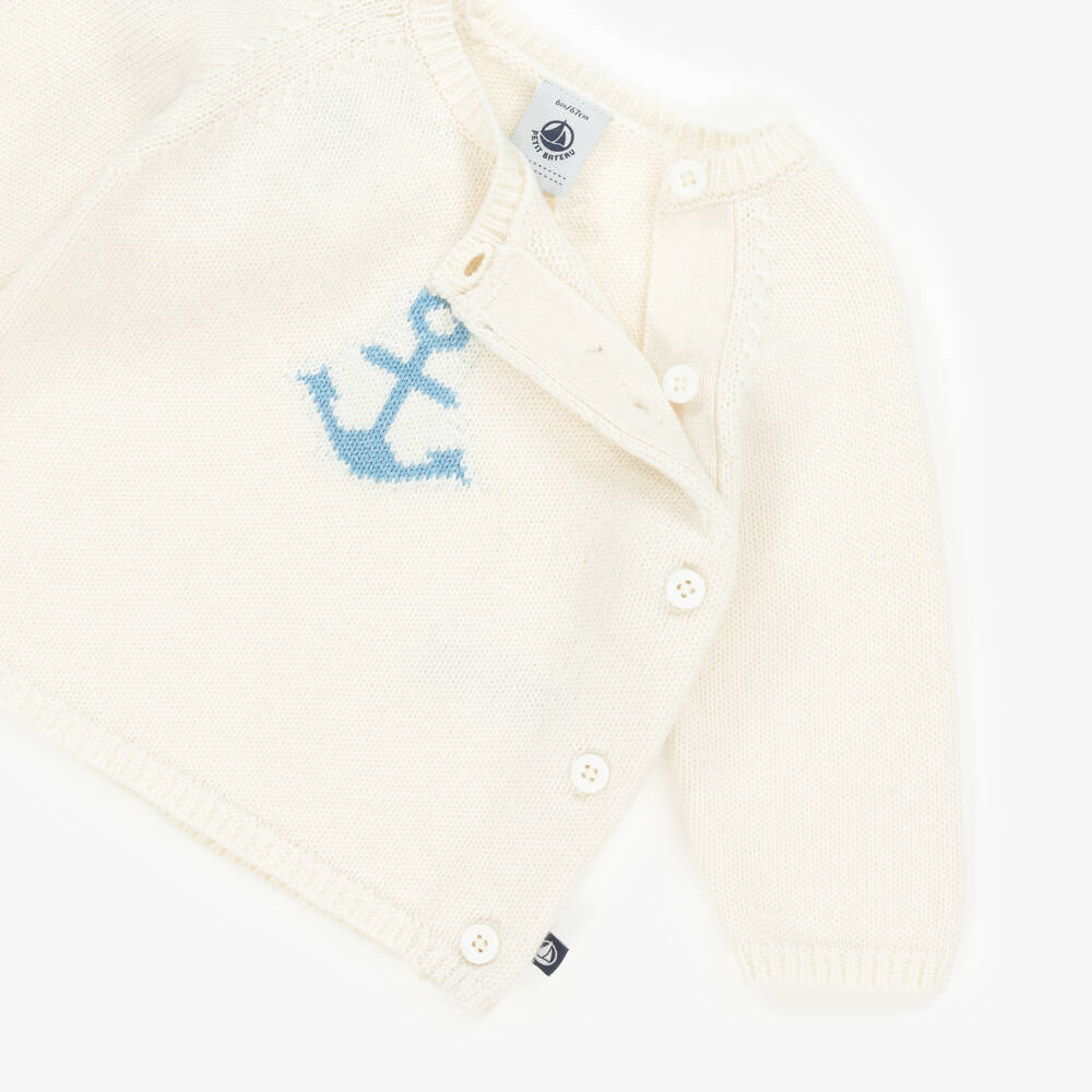 Petit Bateau-Boys Ivory Knit Trouser Ensemble | Childrensalon Outlet