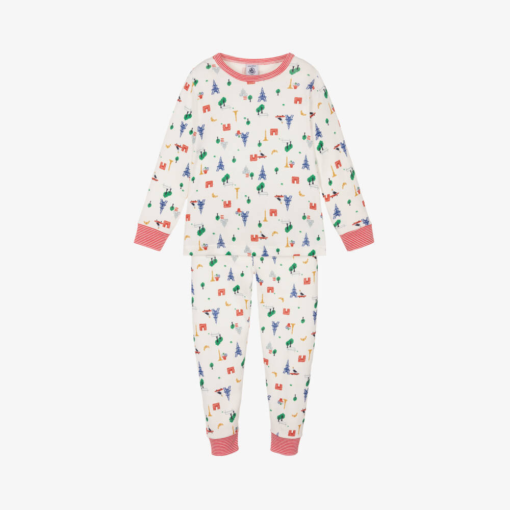 Petit Bateau-Boys Ivory Paris Print Pyjamas | Childrensalon Outlet