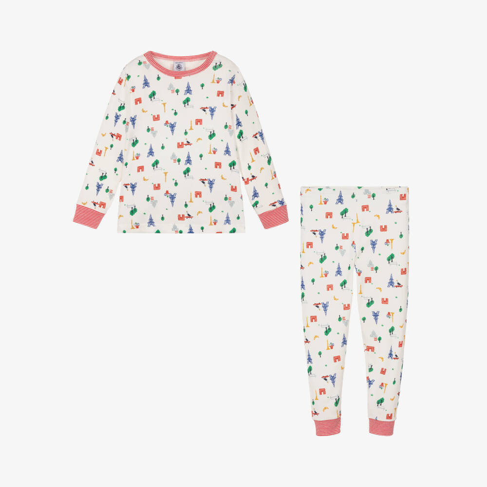 Petit Bateau-Boys Ivory Paris Print Pyjamas | Childrensalon Outlet
