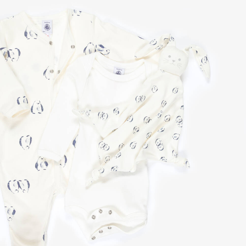 Petit Bateau-Boys Ivory Penguin Outfit Set | Childrensalon Outlet