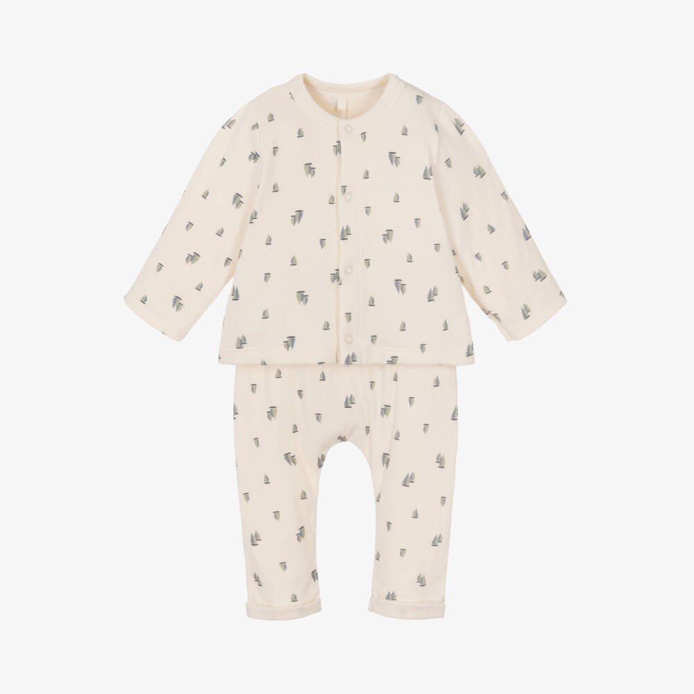 Petit Bateau-Boys Ivory Sailboat Outfit Set | Childrensalon Outlet