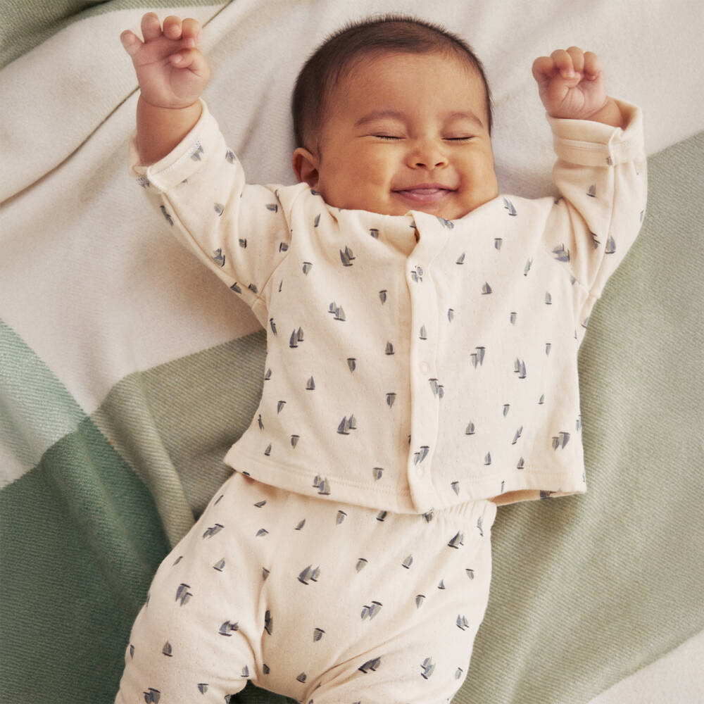 Petit Bateau-Boys Ivory Sailboat Outfit Set | Childrensalon Outlet