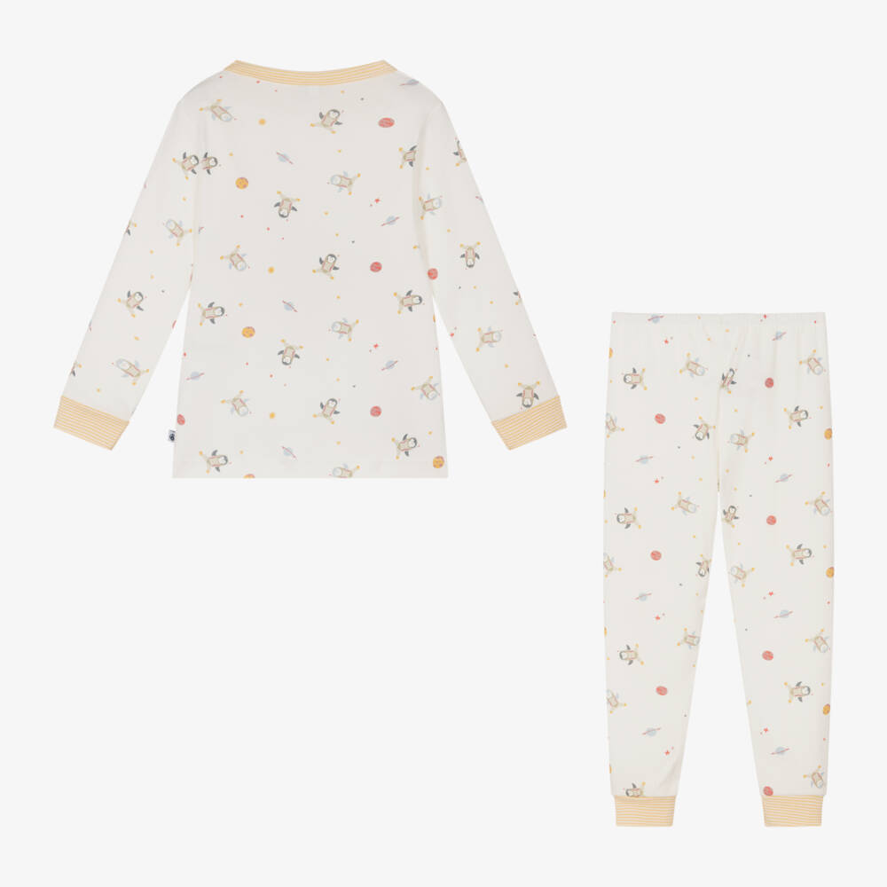 Petit Bateau-Boys Ivory Space Pyjama Set | Childrensalon Outlet