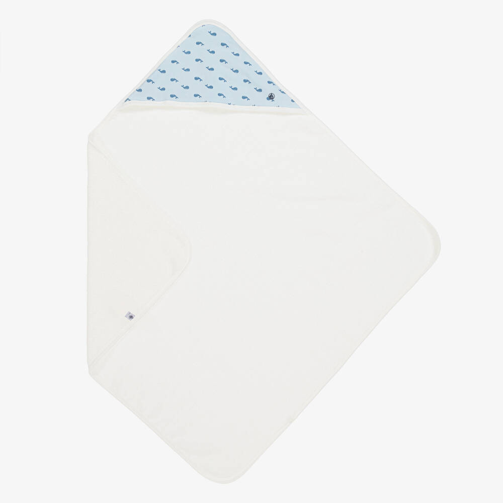 Petit Bateau-Boys Ivory Whale Bath Wrap | Childrensalon Outlet